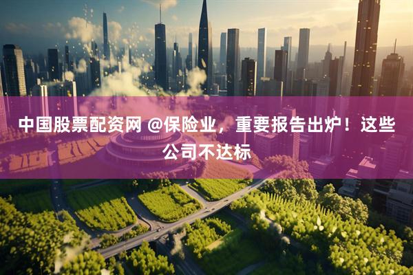 中国股票配资网 @保险业，重要报告出炉！这些公司不达标